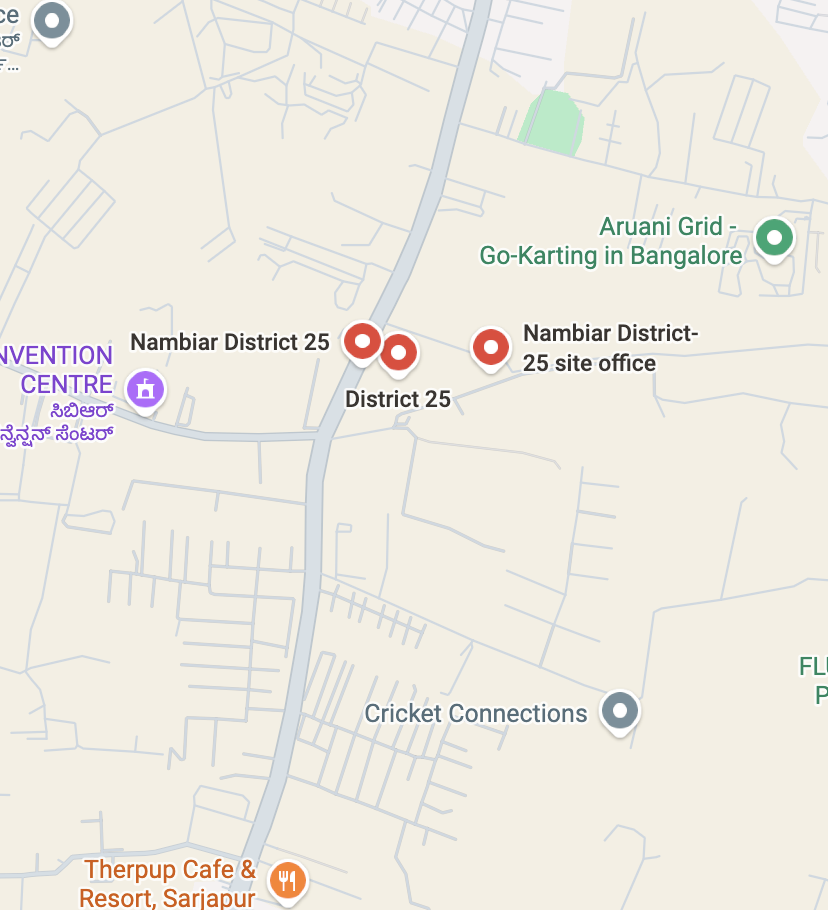 Nambiar District 25 Location Map Sarjapur Road